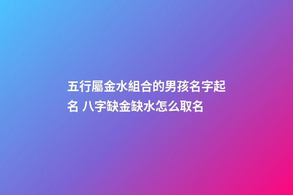 五行屬金水組合的男孩名字起名 八字缺金缺水怎么取名